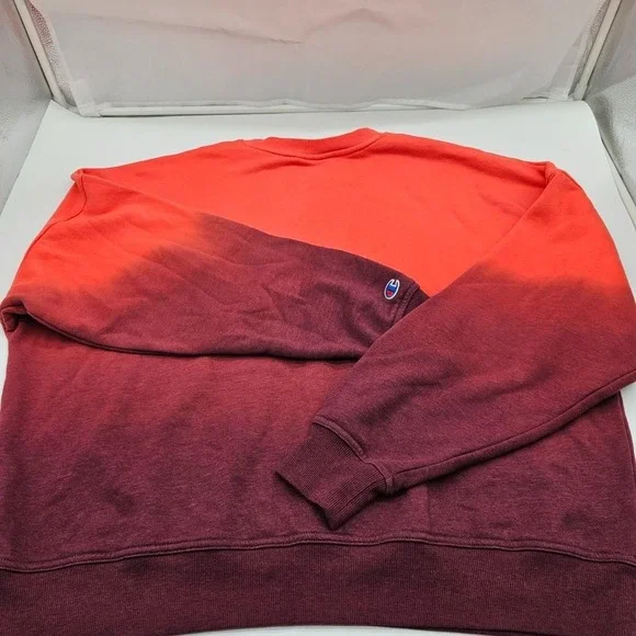 Champion Mens Sweatpants Fleece Shirt XLarge Orange Burgundy Ombre Joggers Set - Picture 4 of 12